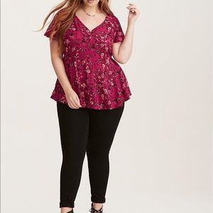 torrid Tops - TORRID FLORAL PRINT GEORGETTE FLUTTER SLEEVE torrid Tops - TORRID FLORAL PRINT GEORGETTE FLUTTER SLEEVE
